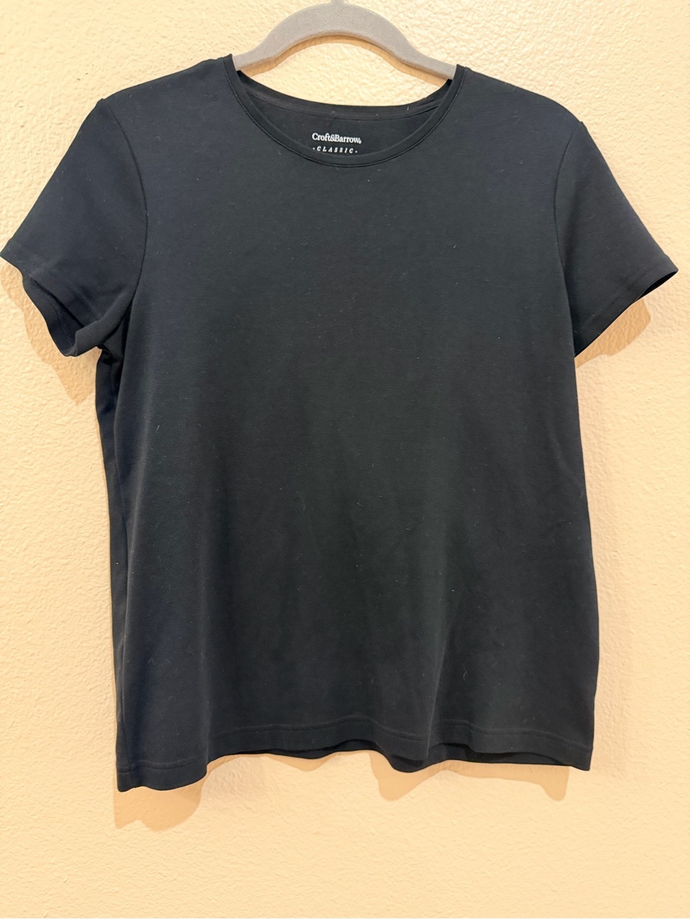 Croft & Barrow M Classic Black Cotton Crewneck Short Sleeve T-Shirt Tee NWOT